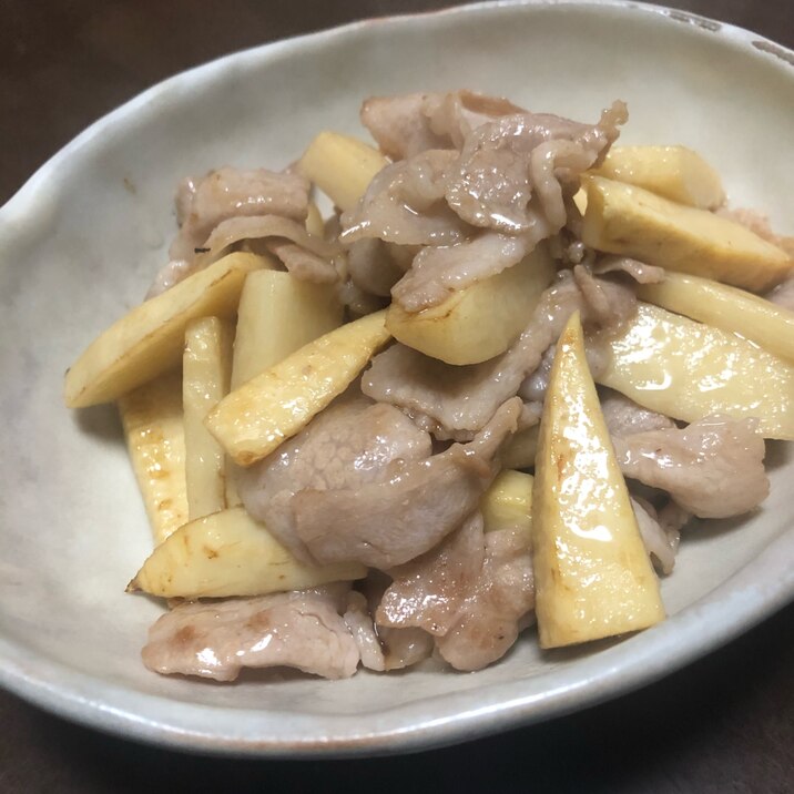 たけのこと豚肉の炒め物